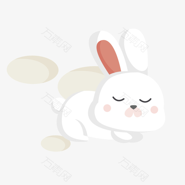 睡着的兔子矢量图