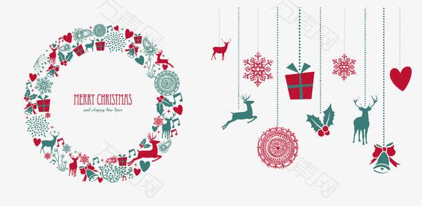 圣诞花环和挂饰