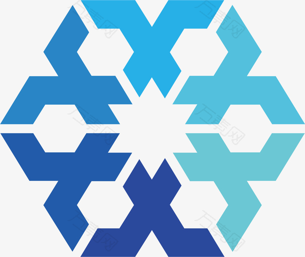 矢量图几何图形形成的雪花
