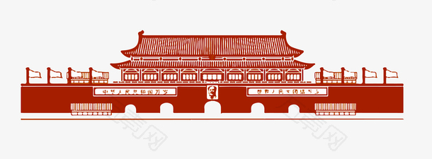 卡通天安门矢量图下载