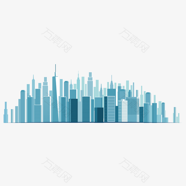 城市中的立交桥远景矢量免抠图