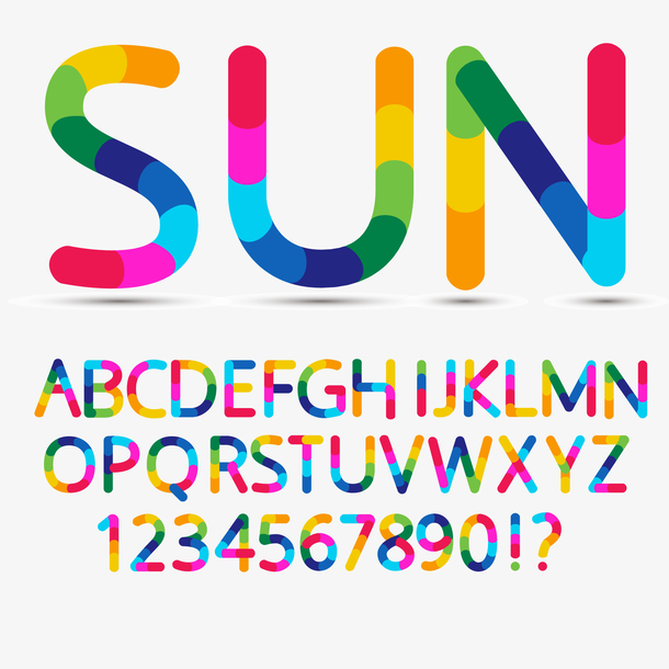 卡通创意彩色的字母设计