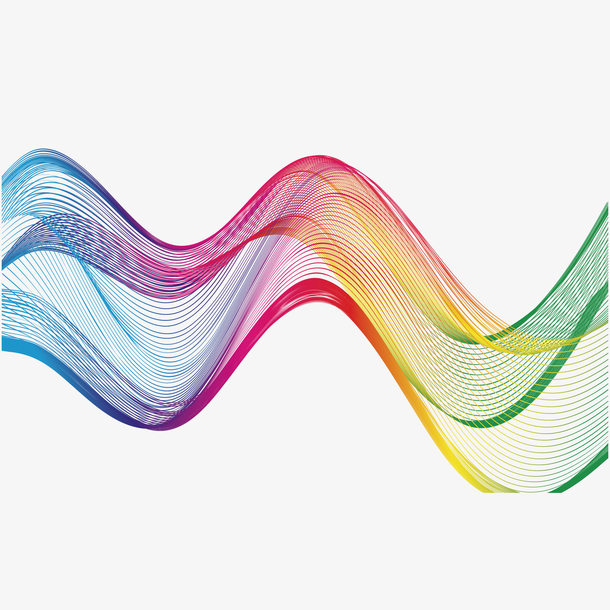矢量彩色波浪线