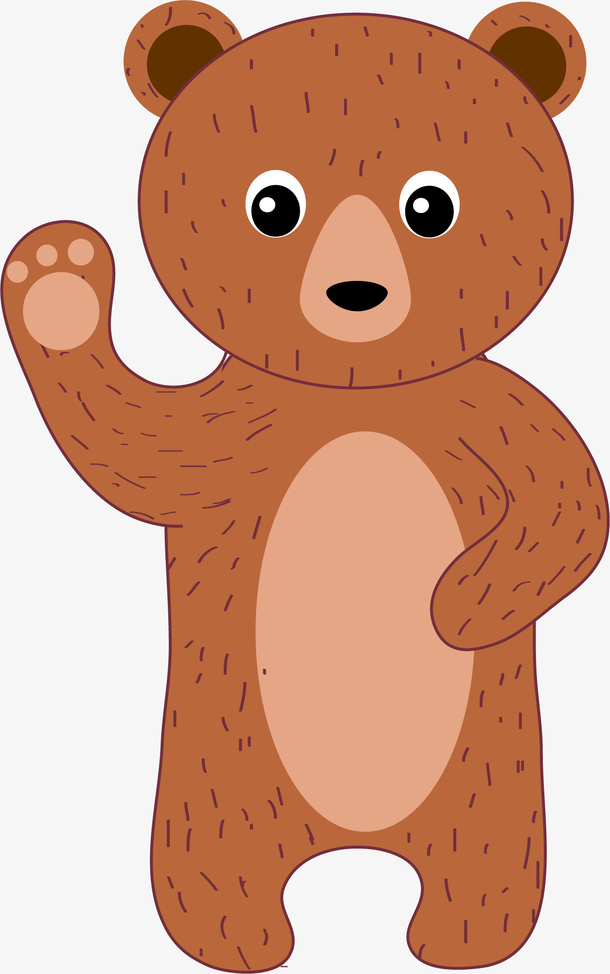 手绘卡通小熊图案