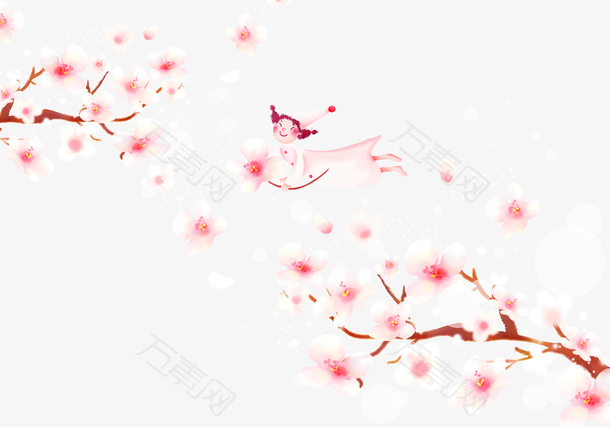 免扣桃花飘落