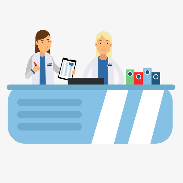 医生办公室卡通医疗人物矢量素材