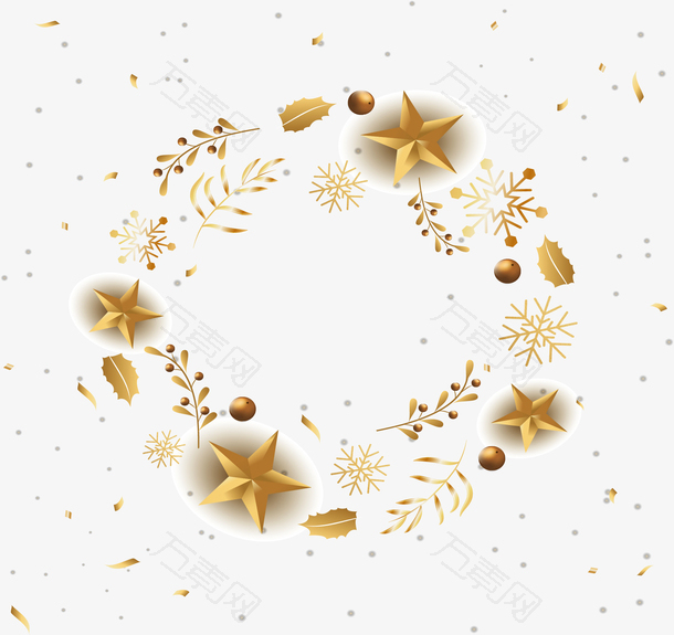 2023兔年新年快乐金色星星
