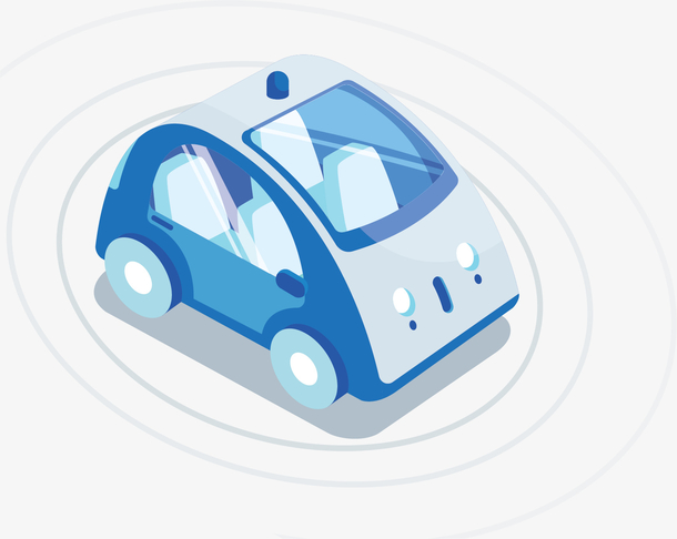 人工智能蓝色汽车