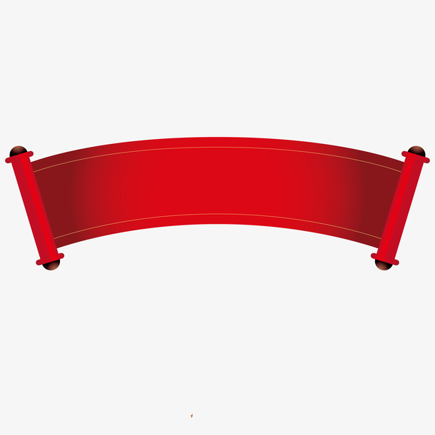 红色圆弧传统卷轴元素