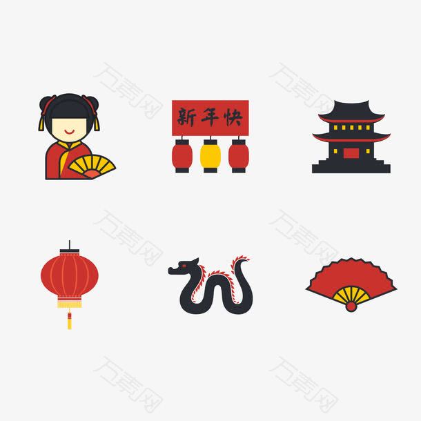矢量图中国新年元素