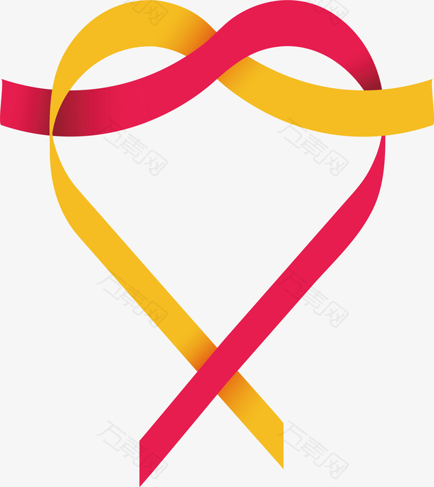 双色编织爱心丝带