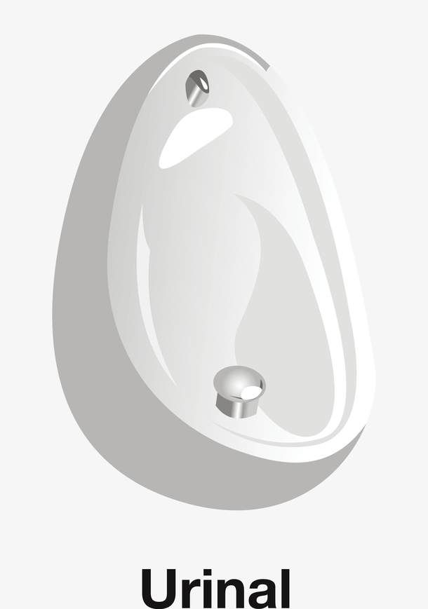 矢量灰色小便池