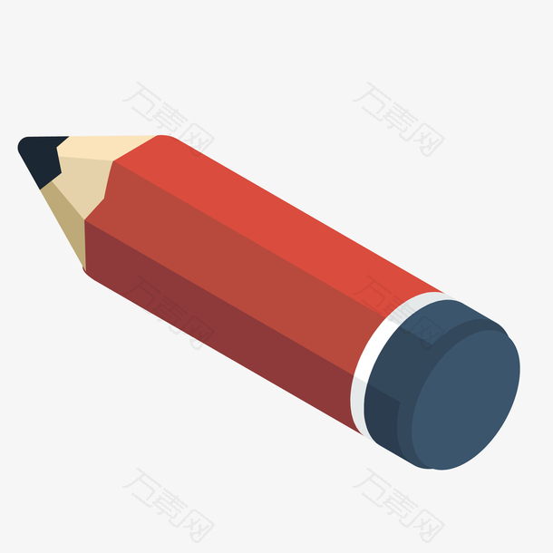 红色设计卡通铅笔