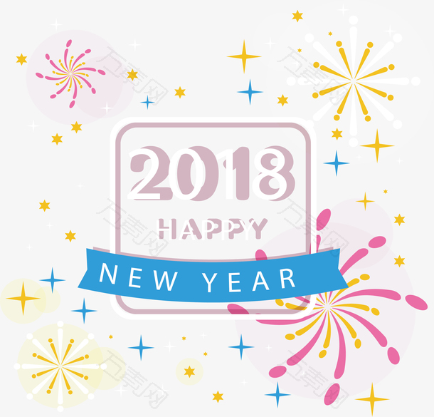 美丽的新年夜烟花