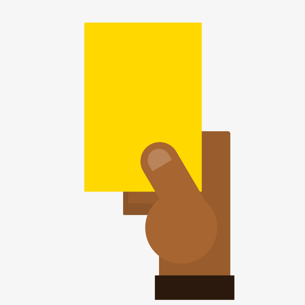 黄色创意黄牌卡通插画