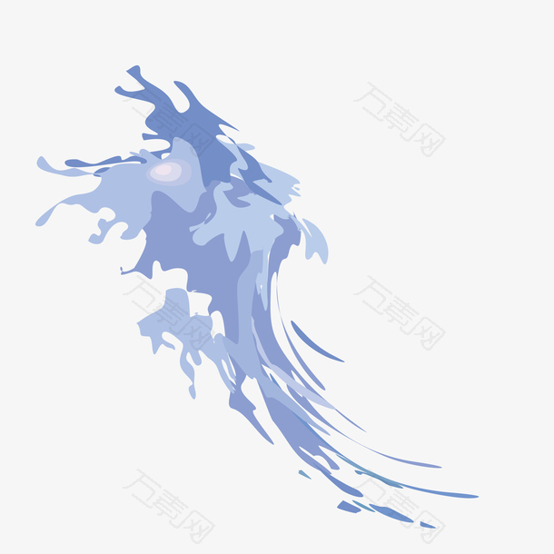 淡紫色卡通水浪装饰