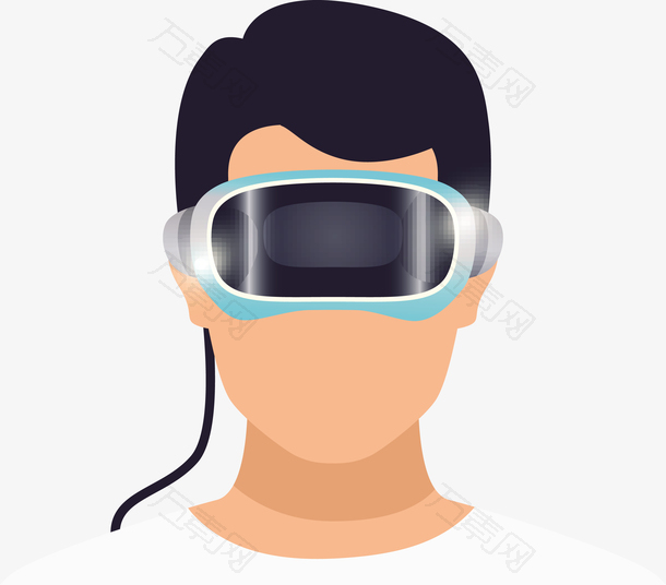 带着VR眼镜的男子
