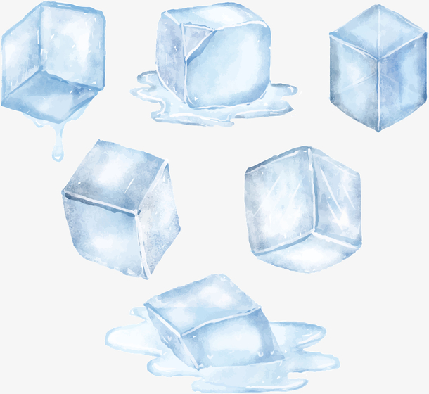 冰块水彩画图片