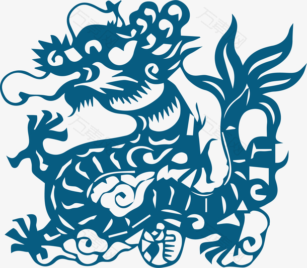 12生肖山龙剪纸