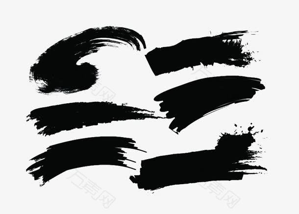 黑色笔刷矢量素材