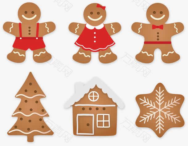 矢量圣诞装饰元素人形饼干