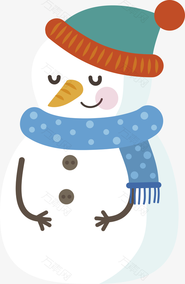 蓝色围巾雪人