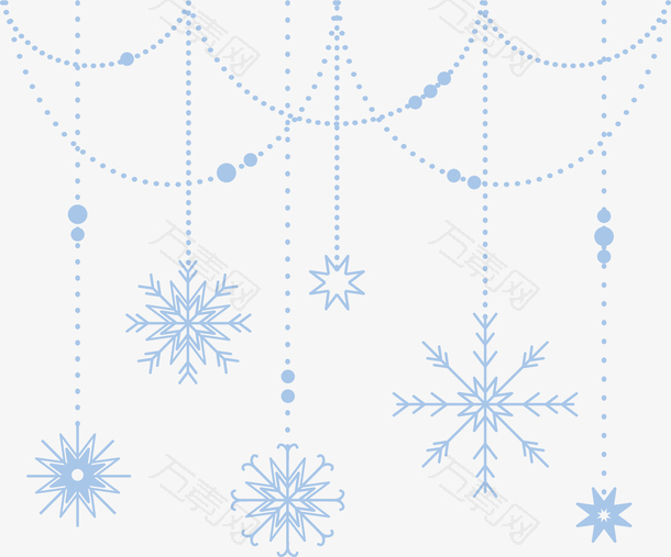 漂亮雪花挂件圣诞装饰矢量素材