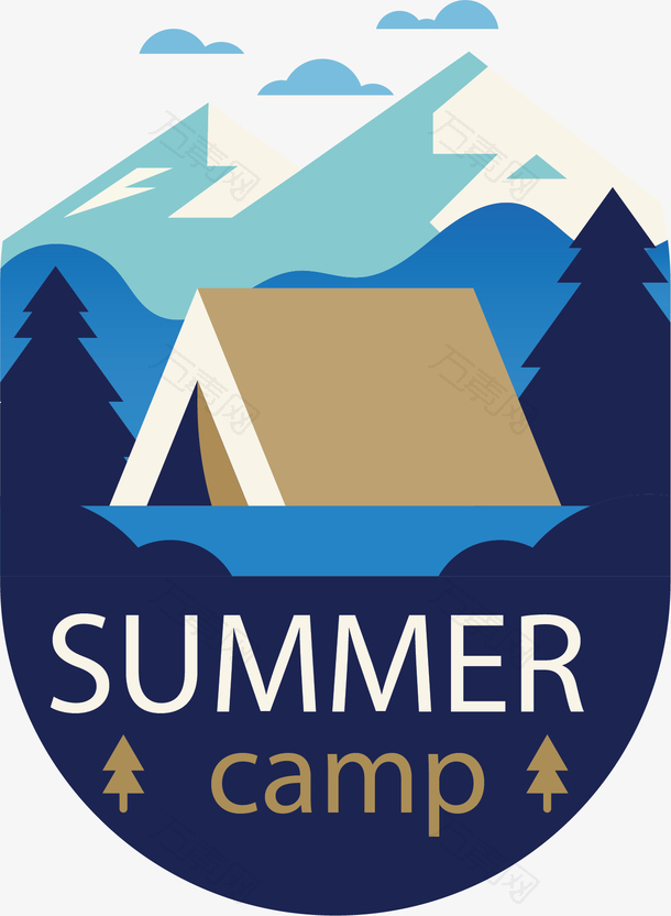 蓝天白云夏令营海报