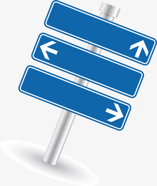 矢量图蓝色的指示牌