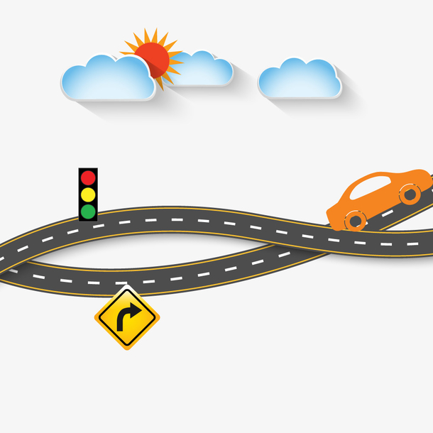 创意交叉公路插画矢量素材