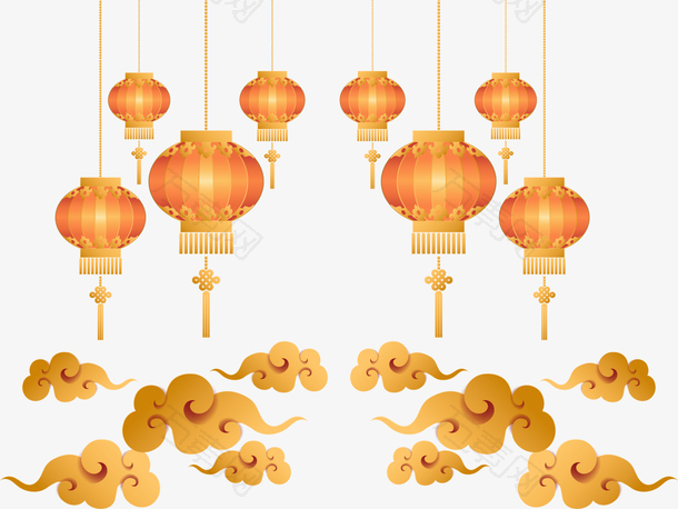 2023兔年新年喜庆祥云灯笼