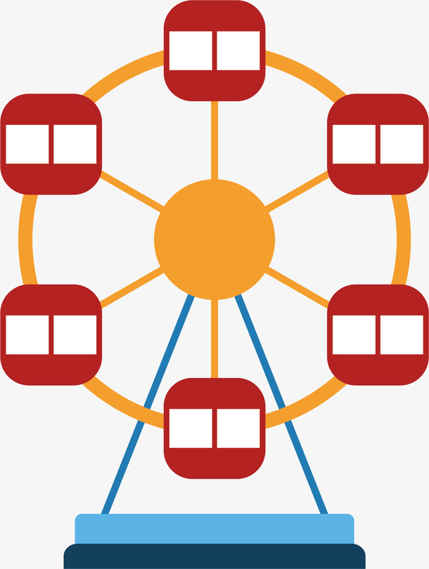 矢量图卡通摩天轮