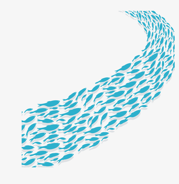 逆流而上的海洋鱼群