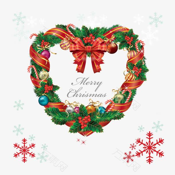 圣诞花环装饰矢量图