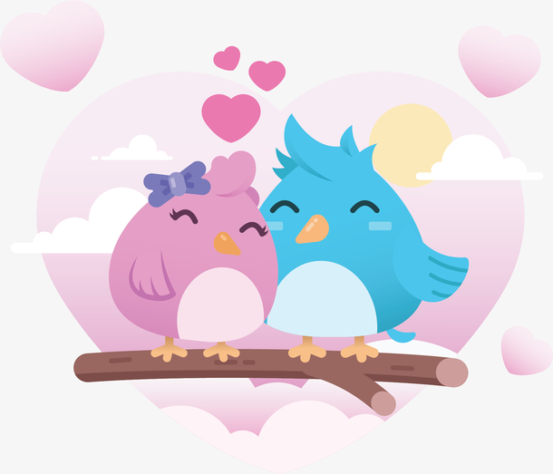 粉红爱情鸟七夕节