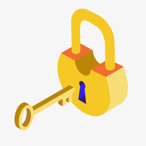 黄色立体开锁元素