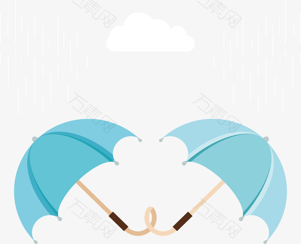 蓝色雨伞海报