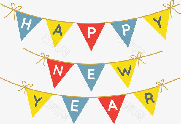 2023兔年新年派对三角彩旗