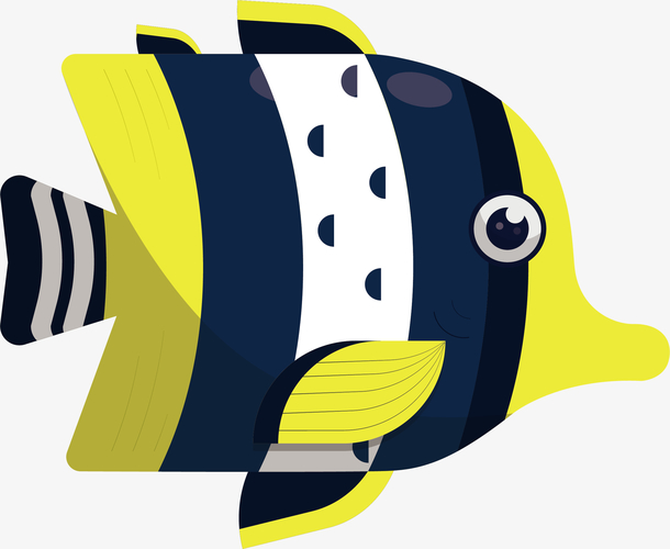 可爱卡通卡通热带燕子鱼素材