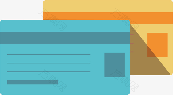 矢量图水彩卡通银行卡