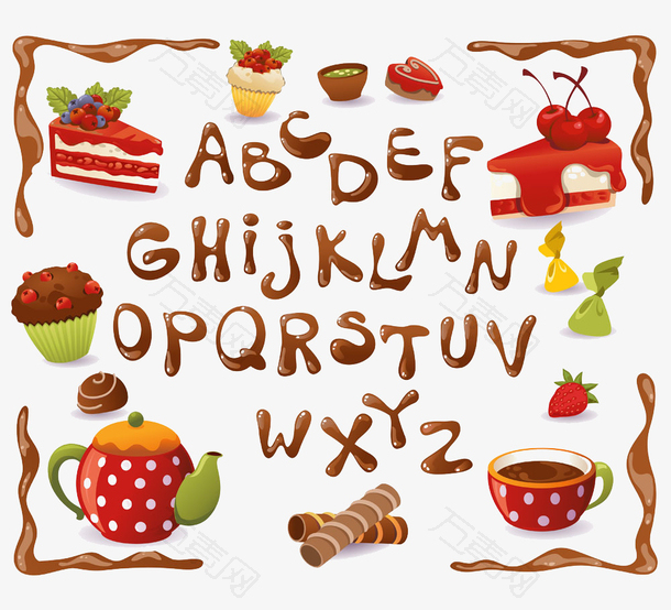 甜品英文字母设计