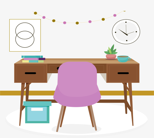 卡通书房学习书桌