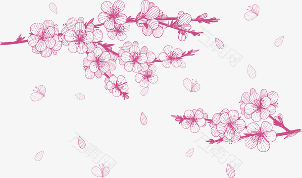 手绘浪漫樱花花纹
