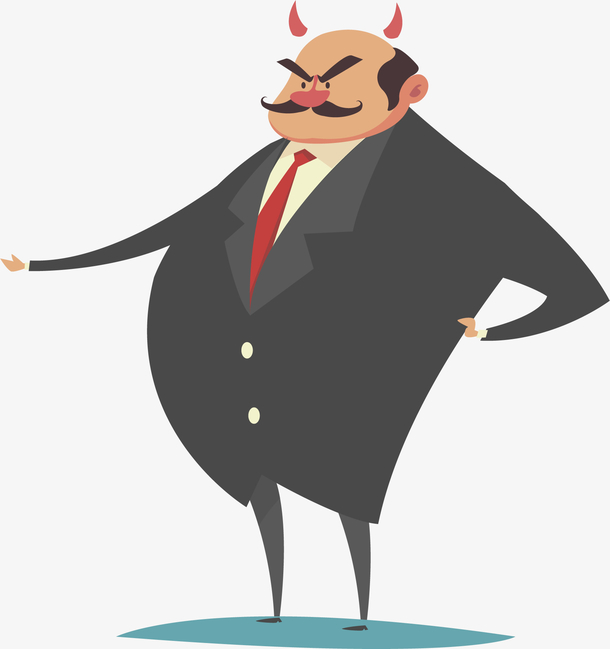 卡通生气的老板矢量素材