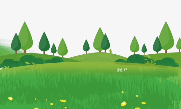 清明踏青绿色草地海报