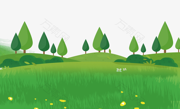 清明踏青绿色草地海报