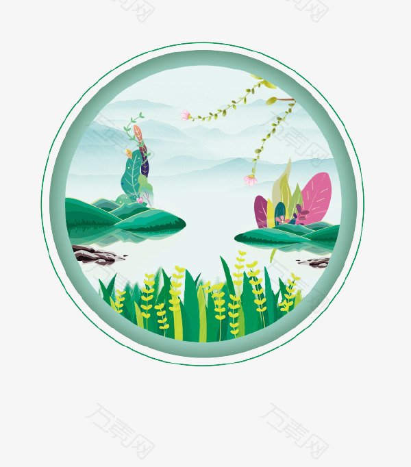 绿色清新文艺谷雨图标