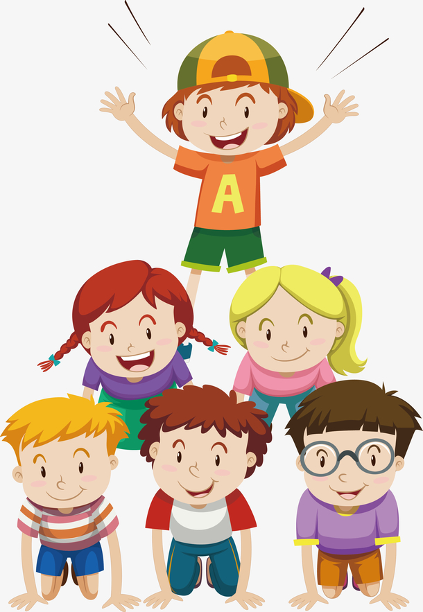 矢量叠罗汉的一群小孩