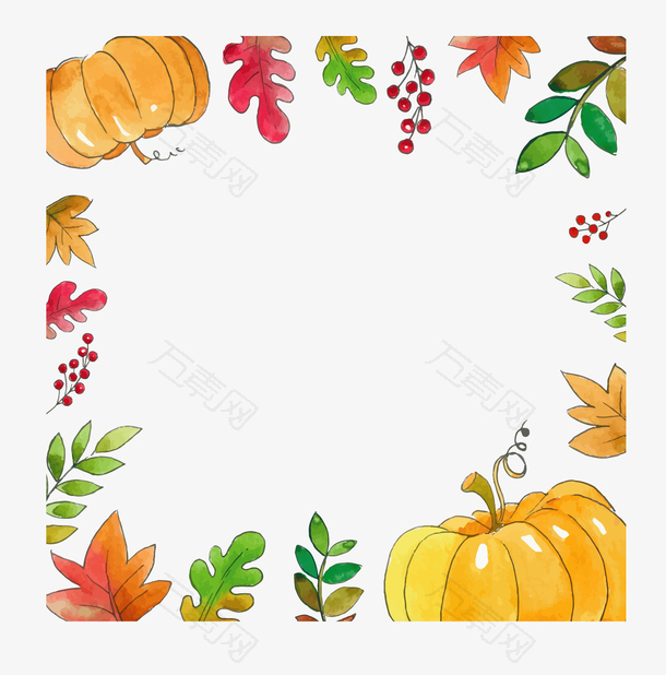 手绘风感恩节南瓜