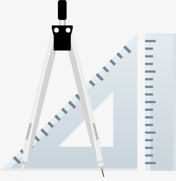 尺子圆规png矢量素材